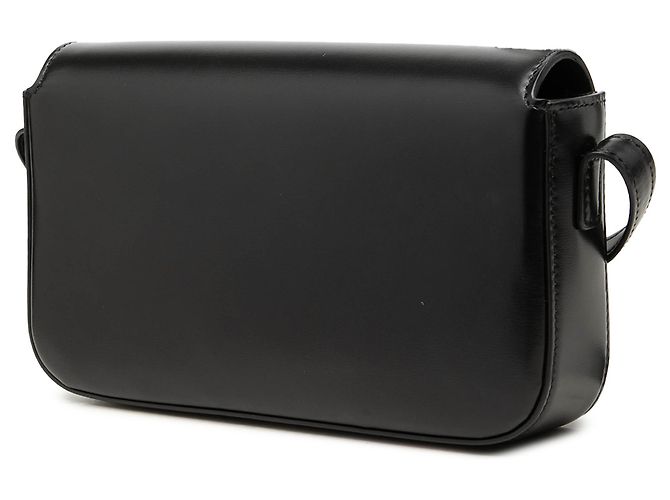Céline Borsa a spalla Celine Claude in pelle di vitello lucida nera con Triomphe - vista 2