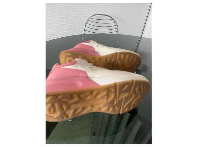 Sneakers Alexander McQueen in Pelle Bianco e Rosa - vista 9