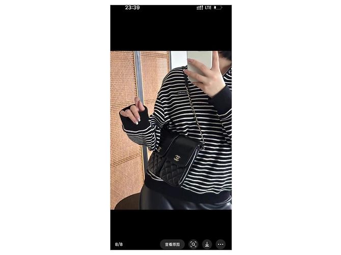 Bolso de solapa Chanel de cuero patentado negro - vista 9
