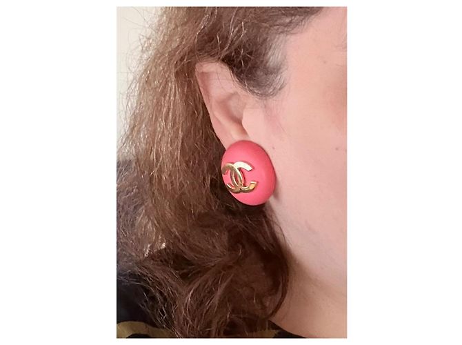 Chanel CC Ohrringe aus roségoldfarbenem Metall - Ansicht 8