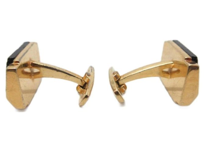 Abotoaduras Yves Saint Laurent Logo Dourado e Preto - vista 2