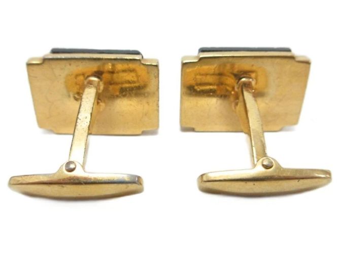 Abotoaduras Yves Saint Laurent Logo Dourado e Preto - vista 3
