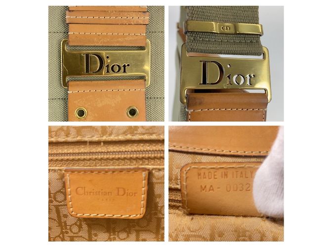 Borsa a spalla marrone khaki Christian Dior - vista 4