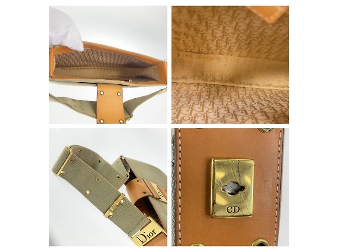 Borsa a spalla marrone khaki Christian Dior - vista 5