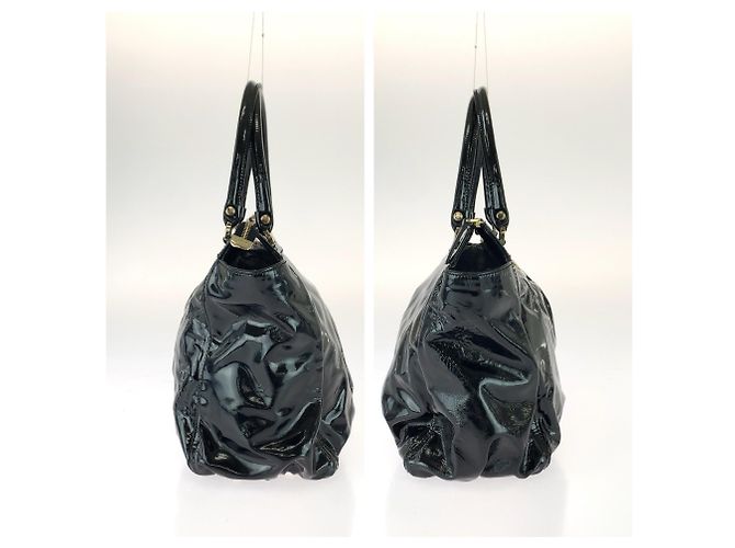 Gucci Abbey Tote Bag aus schwarzem Emaille - Ansicht 8