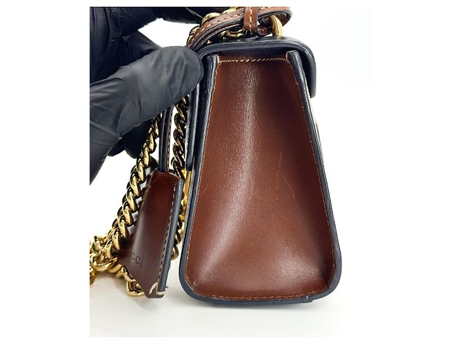 Gucci Padlock Top Handle GG Coated Canvas and Leather Small - vista 3