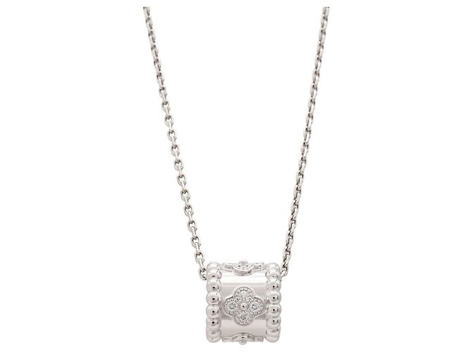 Collar Van Cleef & Arpels Perlee Clover en oro blanco de 18K - vista 2