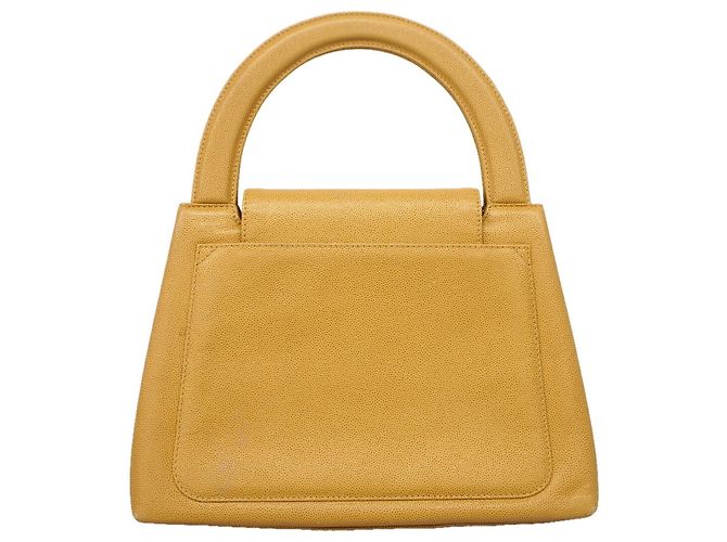 Bolsa Chanel em couro de bezerro granulado bege - vista 9