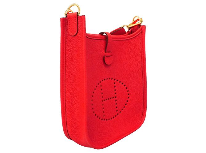 Hermès Borsa a tracolla Hermes Evelyne TPM Taurillon Maurice Rouge Coeur Y Stamp - vista 2