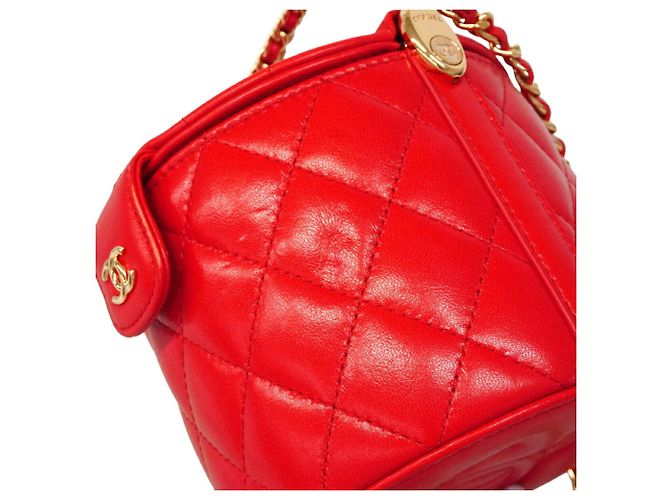 Borsa Vanity Chanel in pelle rossa - vista 10