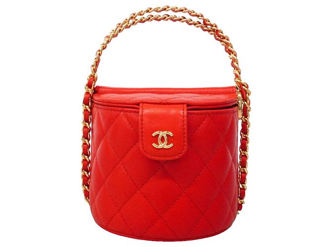 Borsa Vanity Chanel in pelle rossa - vista 12