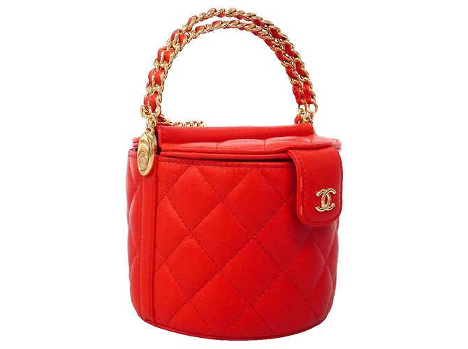 Borsa Vanity Chanel in pelle rossa - vista 2