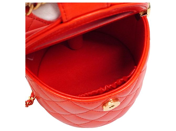 Borsa Vanity Chanel in pelle rossa - vista 4