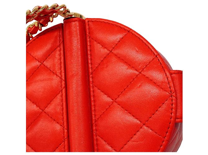 Borsa Vanity Chanel in pelle rossa - vista 9