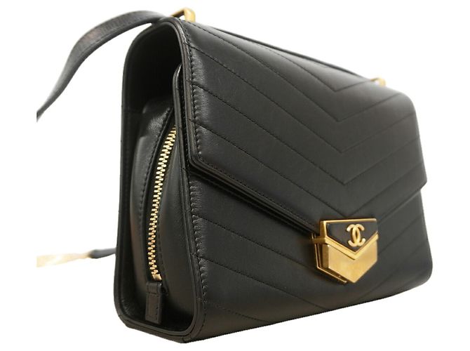 Bolso de hombro Chanel de piel Chevron - vista 2