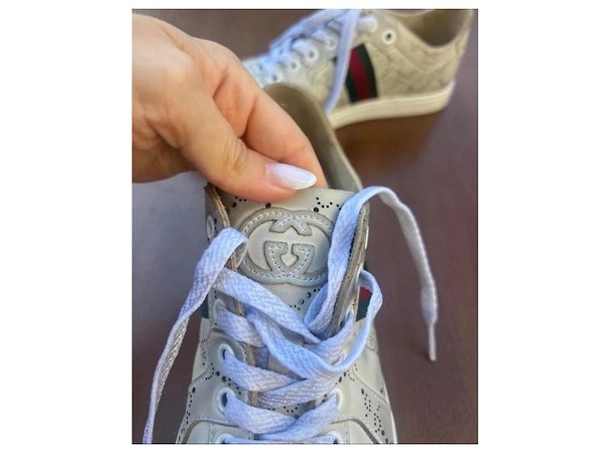 Gucci Leder-Sneaker mit GG-Perforation - Ansicht 5