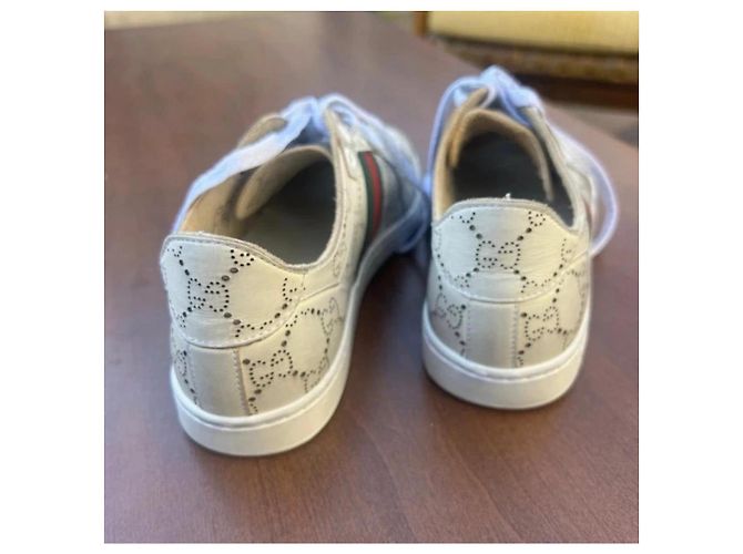 Gucci Leder-Sneaker mit GG-Perforation - Ansicht 6