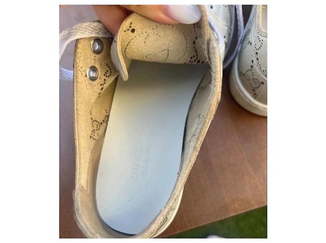 Gucci Leder-Sneaker mit GG-Perforation - Ansicht 8