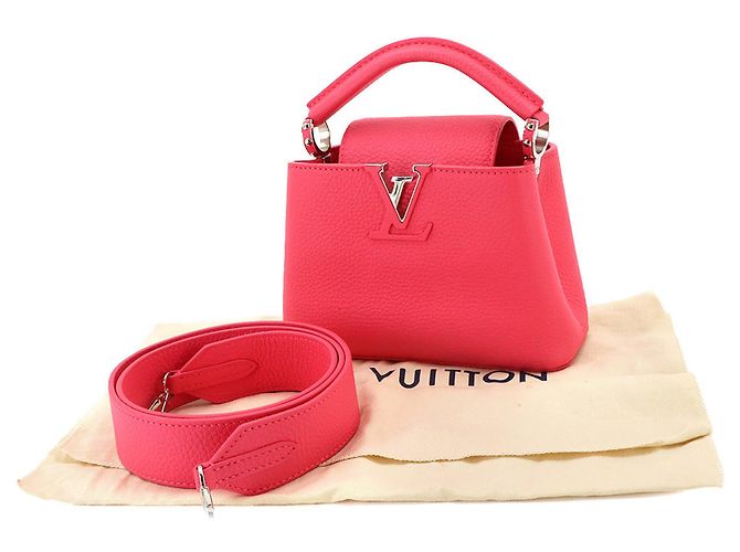 Sac à main Louis Vuitton Capucines MINI en rose - vue 2