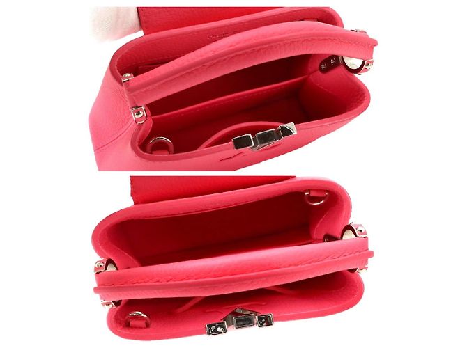 Sac à main Louis Vuitton Capucines MINI en rose - vue 7