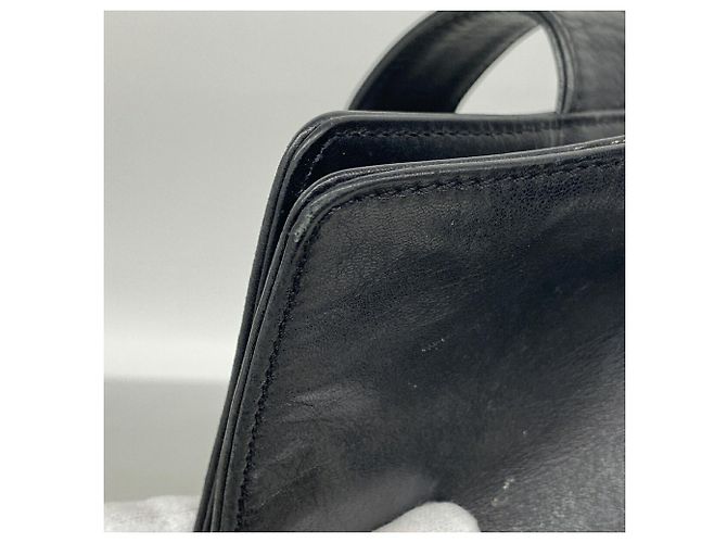 Borsa Tote Chanel in pelle d'agnello nera - vista 7