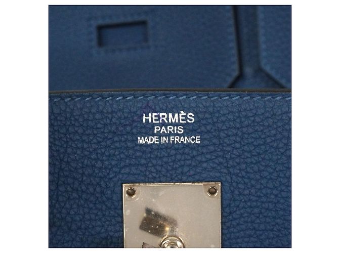 Hermès Borsa Hermes Haut à Courroies 40 in pelle Togo blu profondo - vista 5