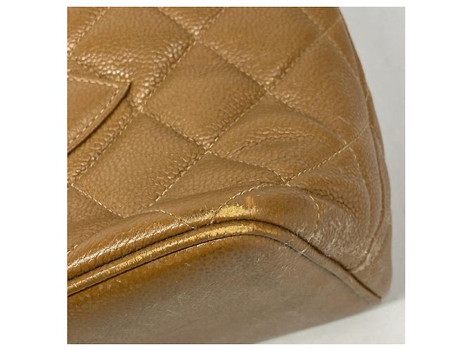 Saco Tote Chanel em couro de bezerro granulado castanho - vista 6