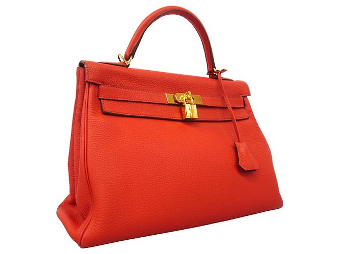 Hermès Borsa Hermes Kelly 32 Togo Rouge Casaque - vista 2