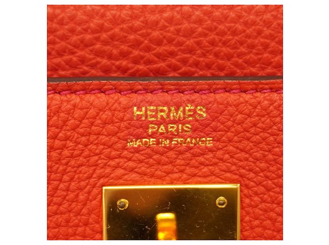 Hermès Borsa Hermes Kelly 32 Togo Rouge Casaque - vista 5