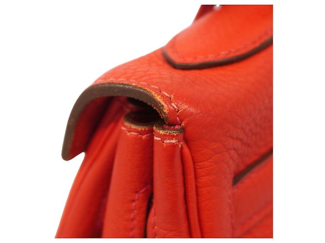 Hermès Borsa Hermes Kelly 32 Togo Rouge Casaque - vista 7