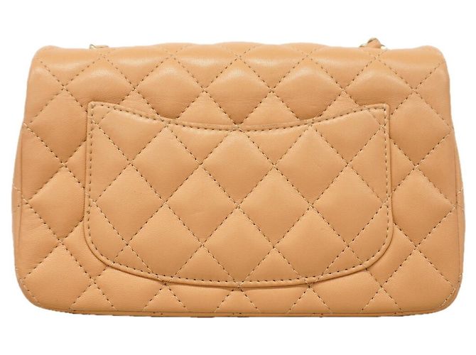 Bolso de hombro Chanel de piel de cordero beige - vista 8