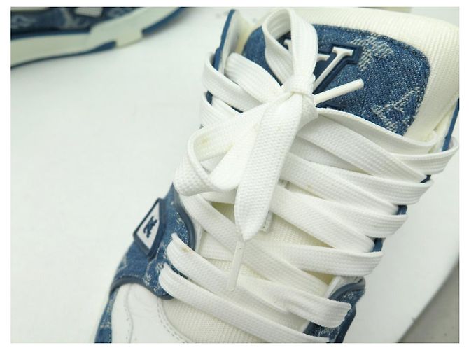 SNEAKERS LOUIS VUITTON LV TRAINER DENIM MONOGRAM 1A9JGS 7 IT 42 FR - vista 13