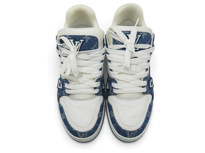 SNEAKERS LOUIS VUITTON LV TRAINER DENIM MONOGRAM 1A9JGS 7 IT 42 FR - vista 8