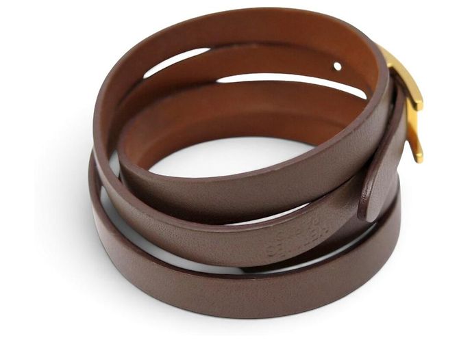 Hermès BRACELET HERMES BEHAPI QUADRUPLE TOUR T16.5 17.5 COURO REVERSÍVEL + CAIXA - vista 5