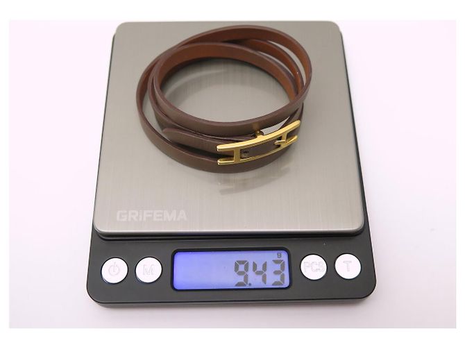 Hermès BRACELET HERMES BEHAPI QUADRUPLE TOUR T16.5 17.5 COURO REVERSÍVEL + CAIXA - vista 6