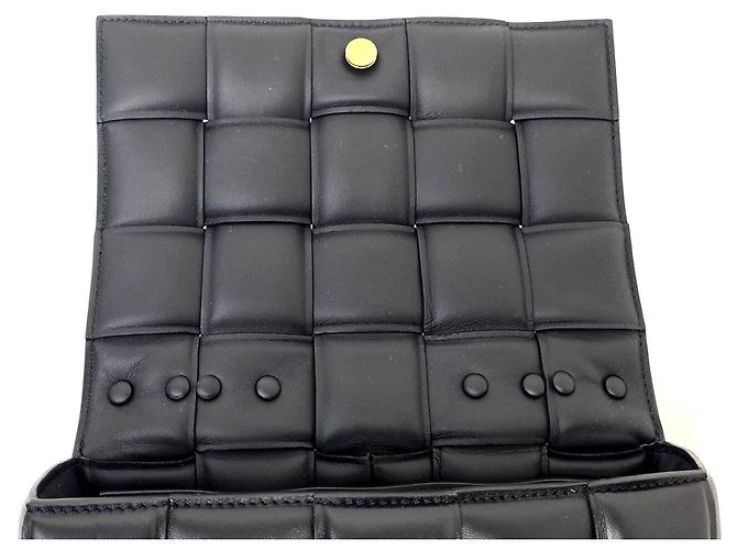 NUOVA BORSA A MANO BOTTEGA VENETA CHAIN CASSETTE MATELASSE INTRECCIO NERA - vista 7