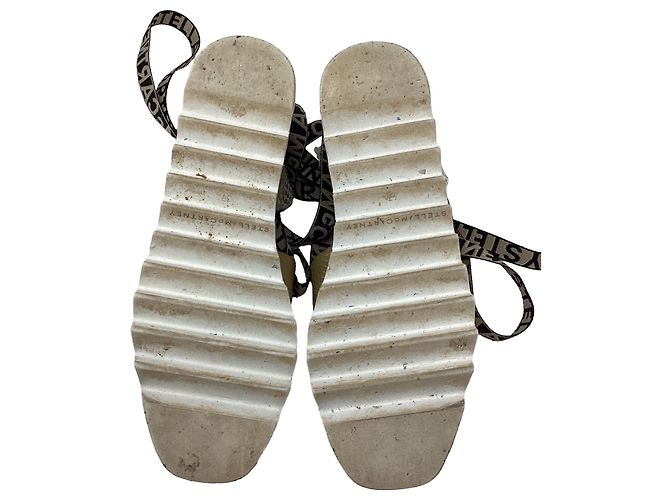 Stella Mc Cartney Stella McCartney Gaia Striped Raffia Platform Espadrilles in Multicolor Raffia - view 11