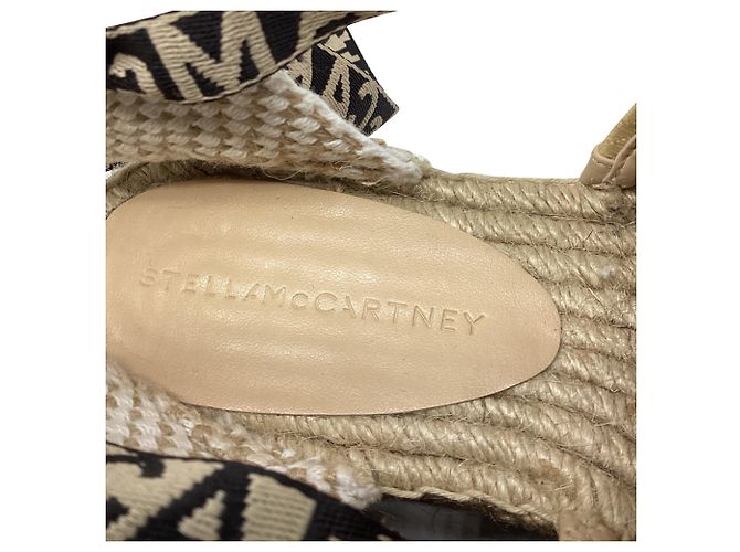 Stella Mc Cartney Stella McCartney Gaia Striped Raffia Platform Espadrilles in Multicolor Raffia - view 9