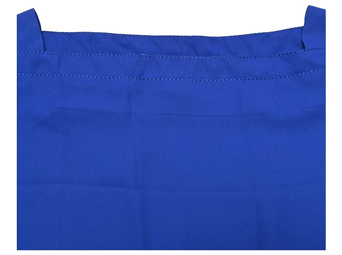 Hermès Bluse mit quadratischem Ausschnitt aus blauem Polyester - Ansicht 5