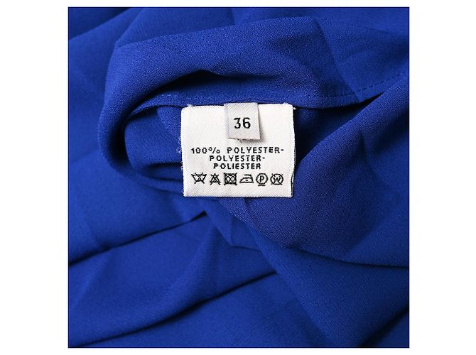 Hermès Bluse mit quadratischem Ausschnitt aus blauem Polyester - Ansicht 6