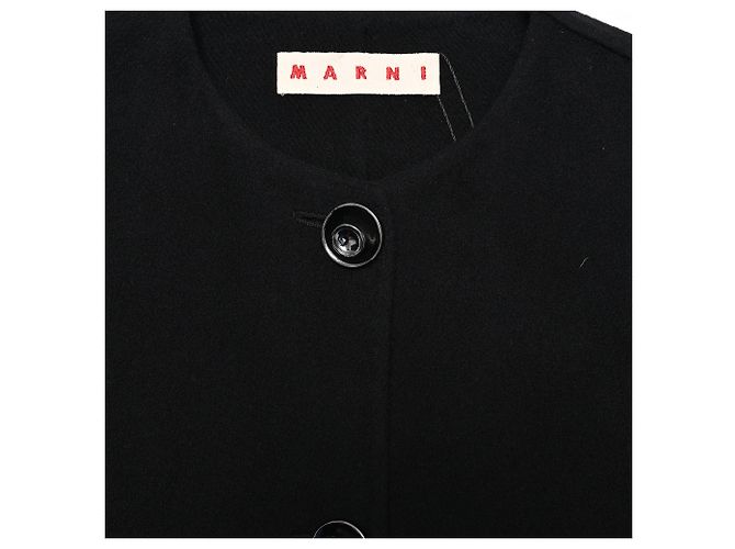 Marni Single-Breasted Coat in Black Cashmere - view 4