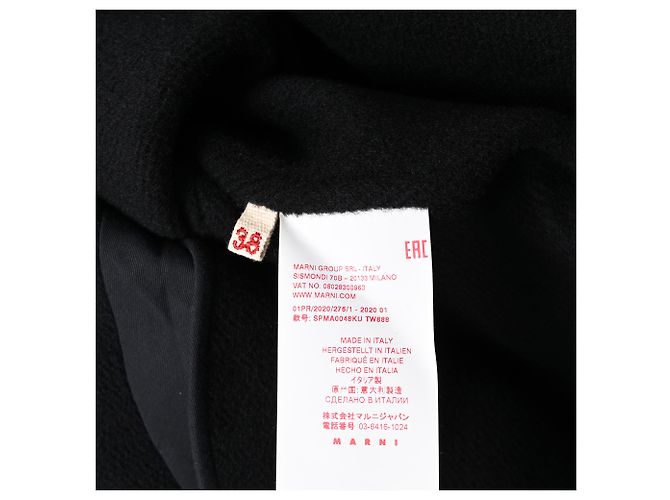 Marni Single-Breasted Coat in Black Cashmere - view 6