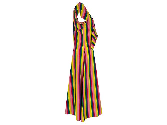 Abito midi a righe Alice con fiocco anteriore Staud in cotone multicolore - vista 2