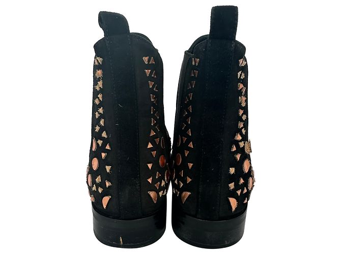 Alaïa Patterned Chelsea Boots in Black Suede - view 6