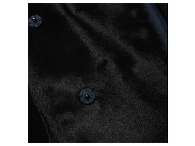 Chaqueta cruzada de piel de cabra rapada Marni en Negro - vista 9