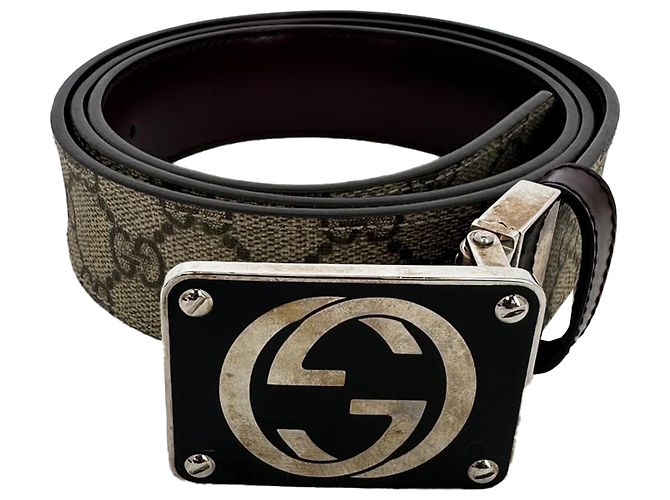 Cintura Gucci GG Monogram Canvas in pelle multicolore - vista 2