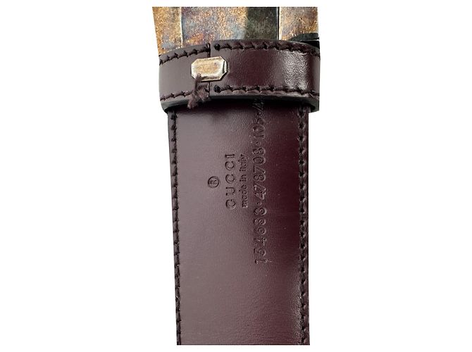 Cintura Gucci GG Monogram Canvas in pelle multicolore - vista 8