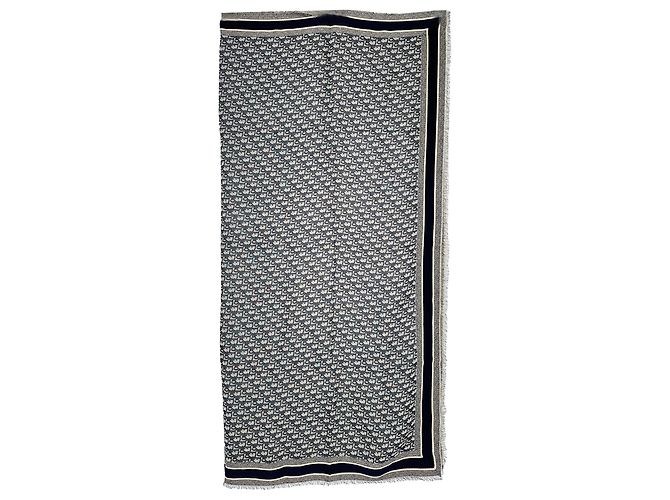 Bufanda Dior Oblique en seda gris - vista 2