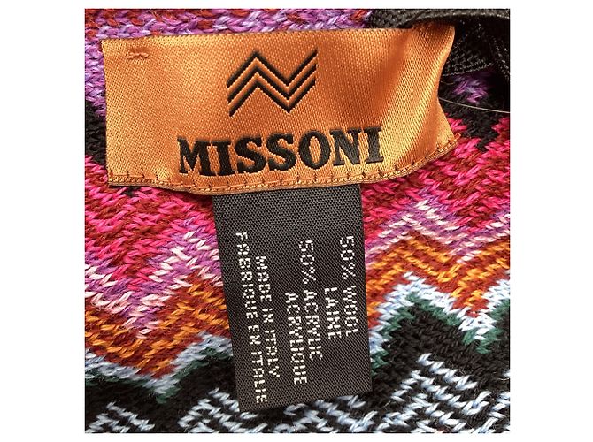 Poncho in maglia Missoni Chevron con scollo a V in lana multicolore - vista 5