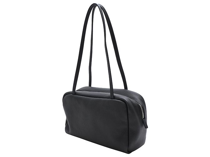 Borsa Bowling Astra in pelle nappa The Row Nera - vista 3